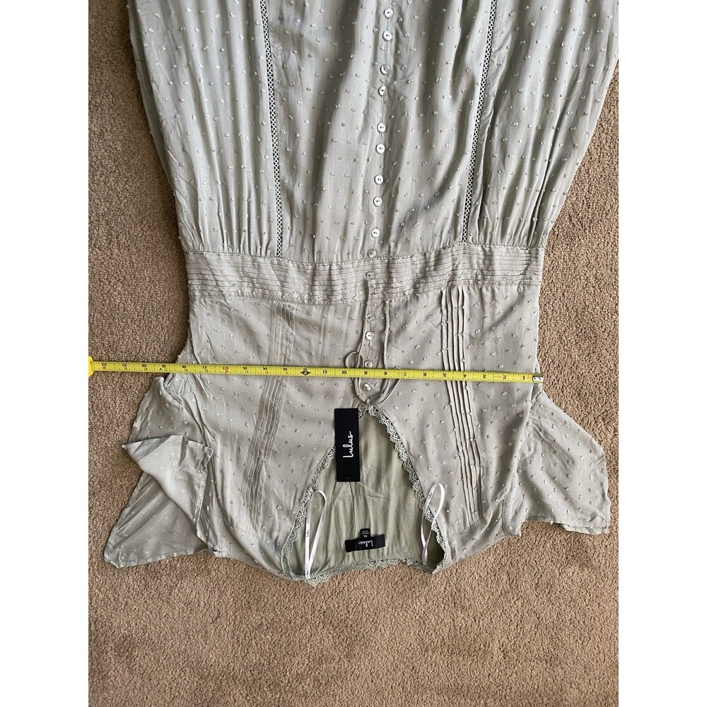 Lulus NWT Completely In Love sage green Swiss dot  maxi dress. SIZE XL - Picture 7 of 11